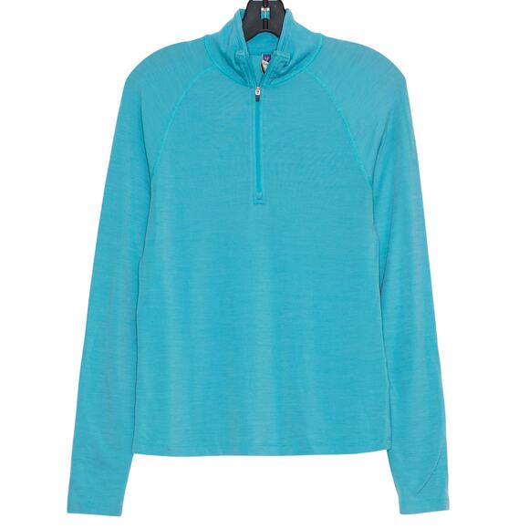 Ibex Top 1/4 Zip Merino Wool Base Layer Athleisure Outdoor Technical Blue Medium - Picture 1 of 7